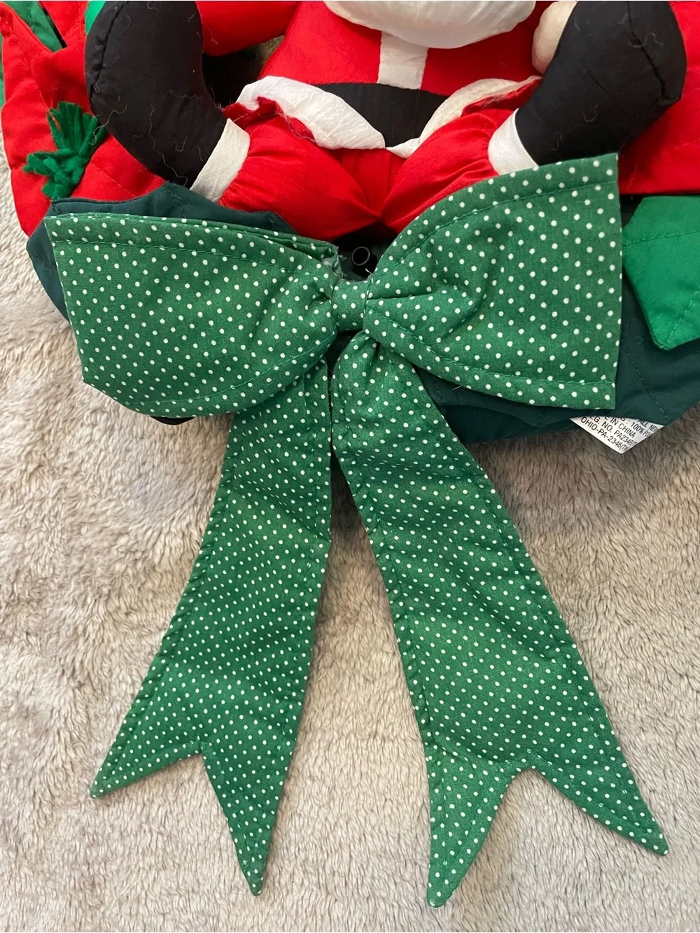Festive Red & Green Santa Poinsettia Holiday Wreath